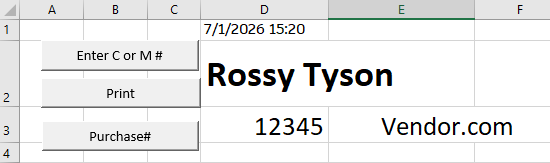 Auto-filled package label in Excel